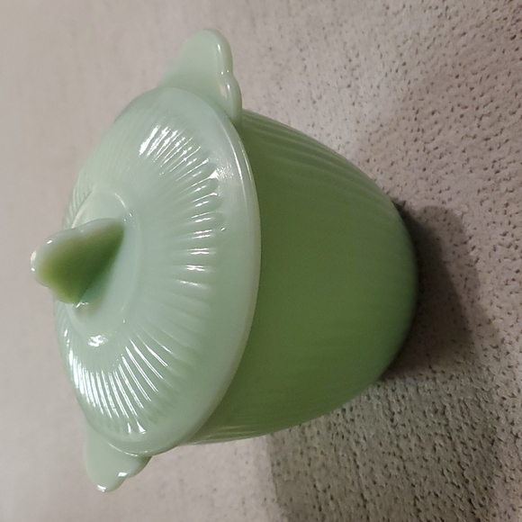 Fire King Kitchen Vintage Fire King Jadeite Sugar Bowl With Lid